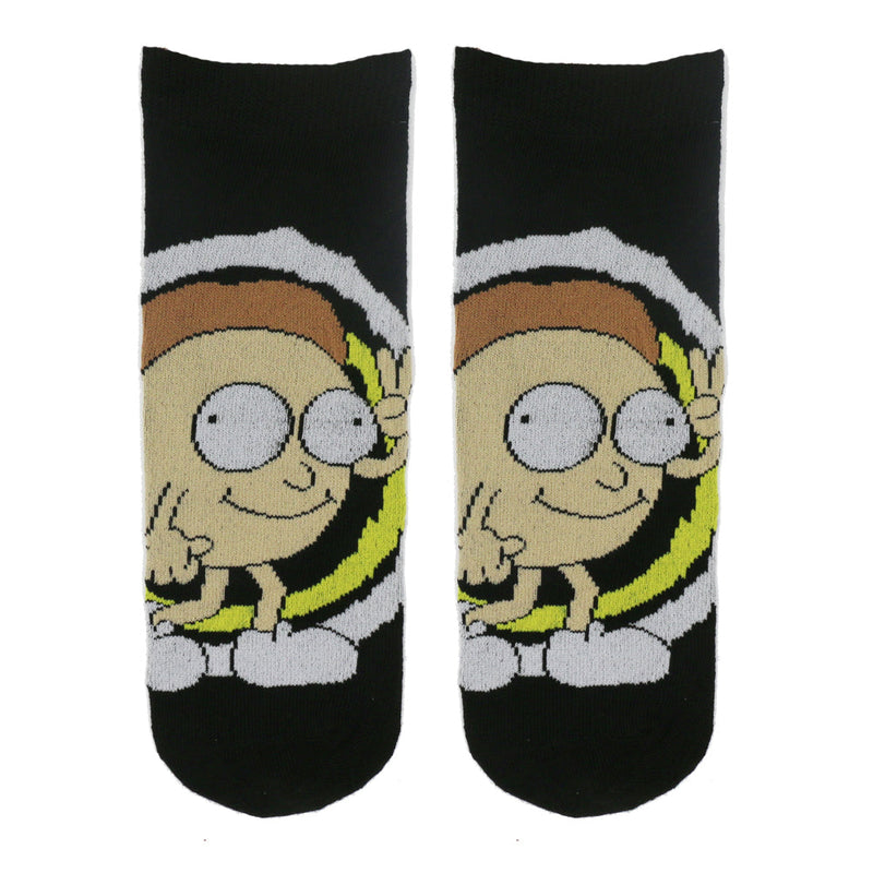RICK AND MORTY BLACK ANKLE SOCKS