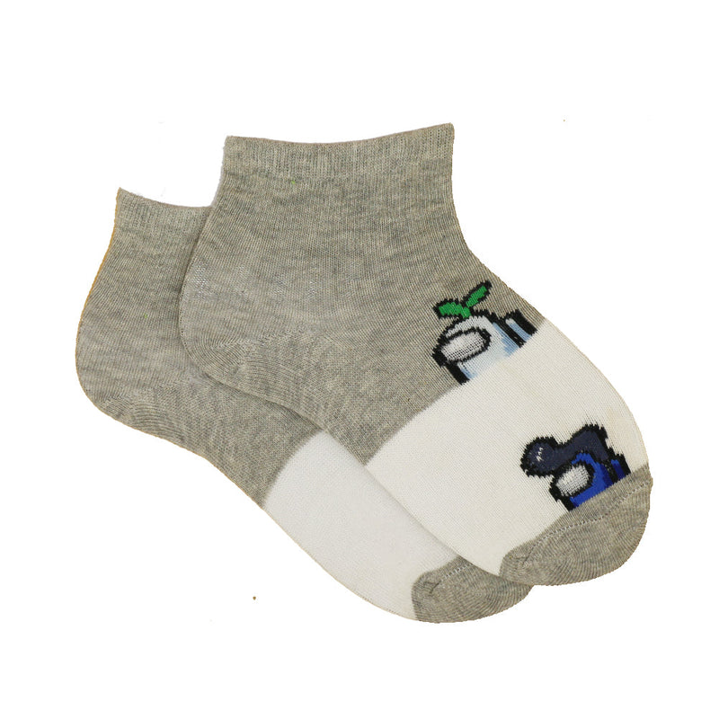AMONG US  TWO TONE GREY ANKLE SOCKS