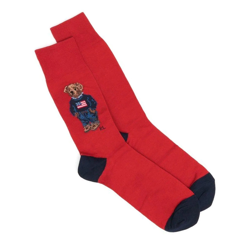 POLO BEAR SOCKS - RED
