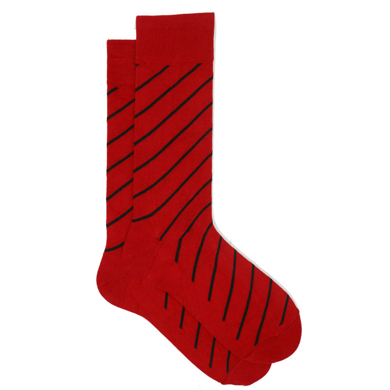 RED AND BLACK STRIPE SOCKS