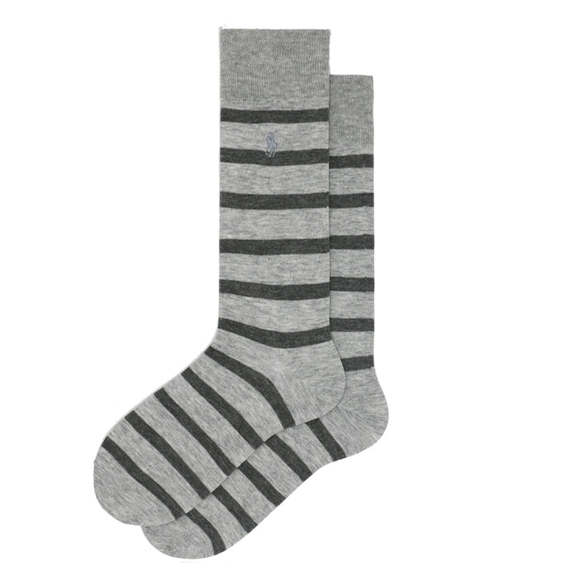 POLO HEATHER GREY BOLD LINES SOCKS