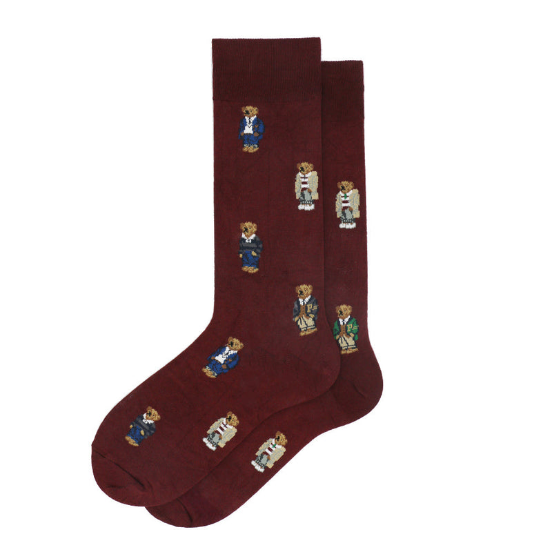 POLO BEAR DARK BROWN FORMAL SOCKS