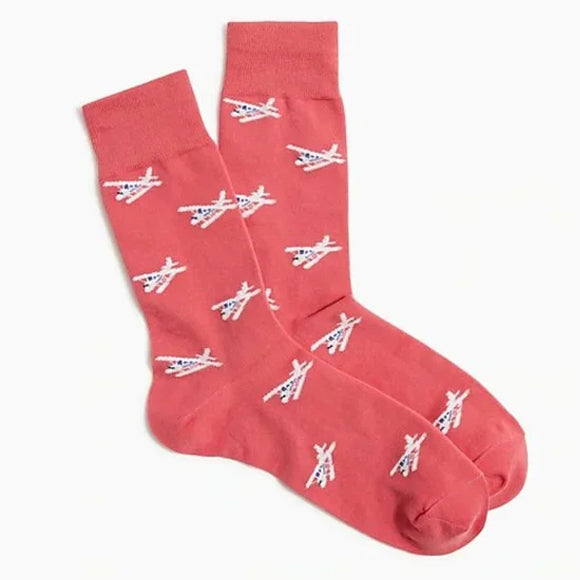 CORAL AIRPLANE SOCKS