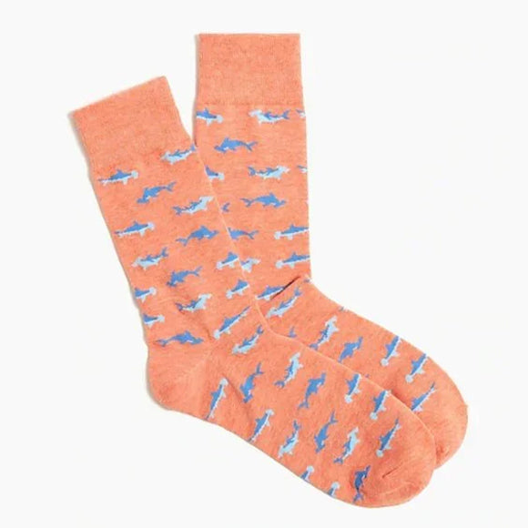 ORANGE HAMMERHEAD SHARKS SOCKS