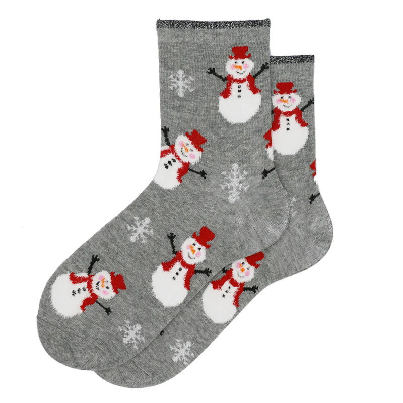 FUZZY SNOWMAN SOCKS
