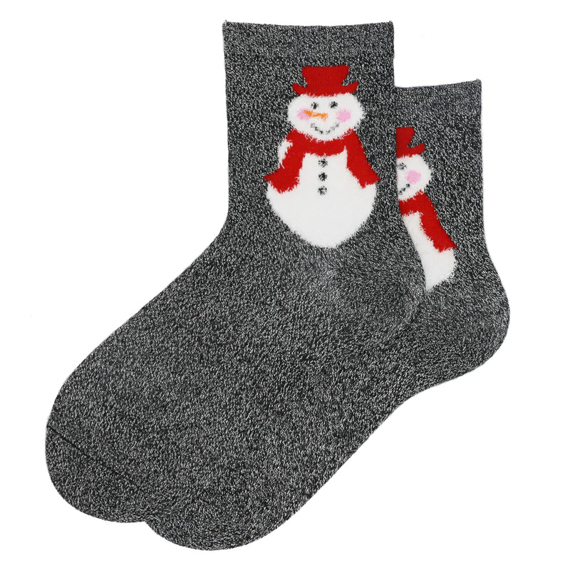 FUZZY SNOWMAN SHIMMER SOCKS
