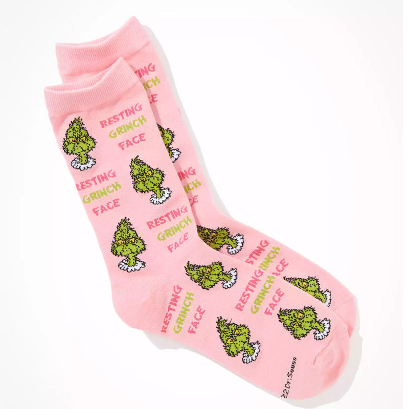 RESTING GRINCH FACE SOCKS