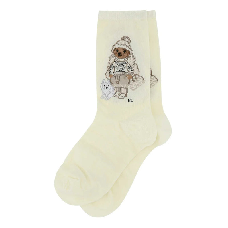 RL POLO BEAR CALZE IN WHITE
