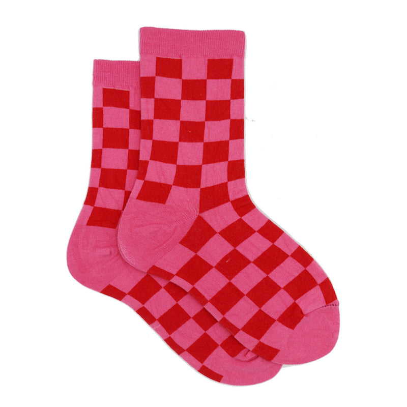 PINK CHECK SOCKS