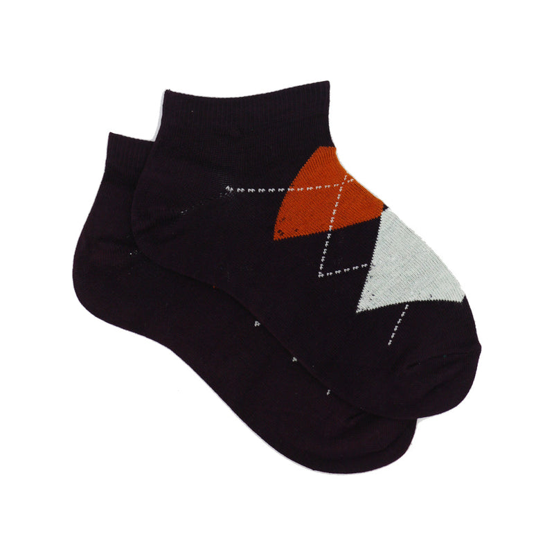 MODAL ARGYLE ANKLE SOCKS