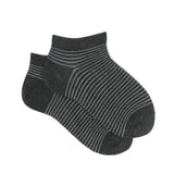 GREY AND WHITE STRIPES ANKLE SOCKS