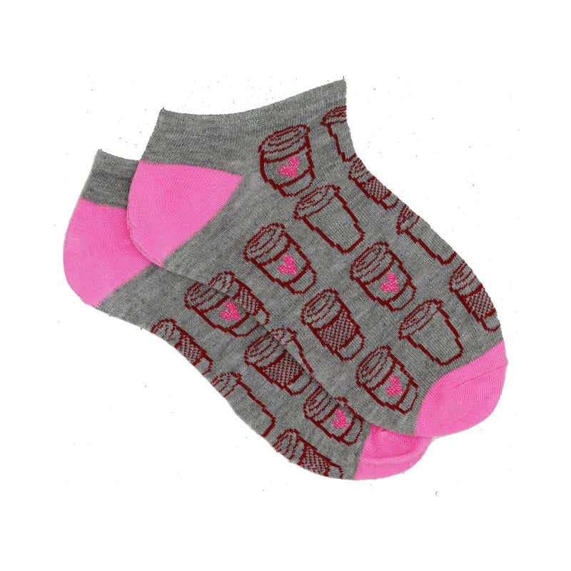 LATTE HEART SHIMMER ANKLE SOCKS