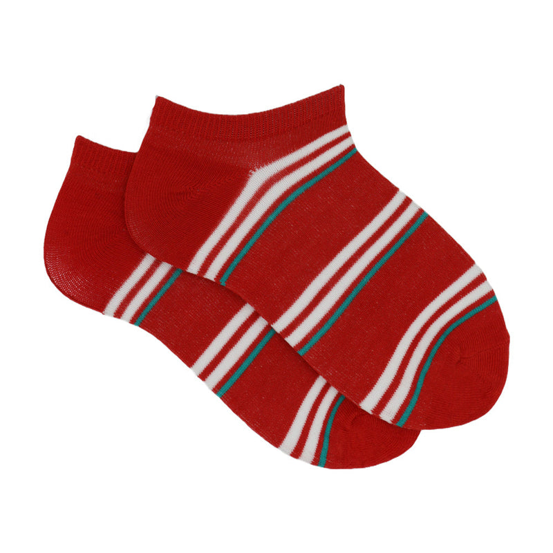 RED STRIPES ANKLE SOCKS