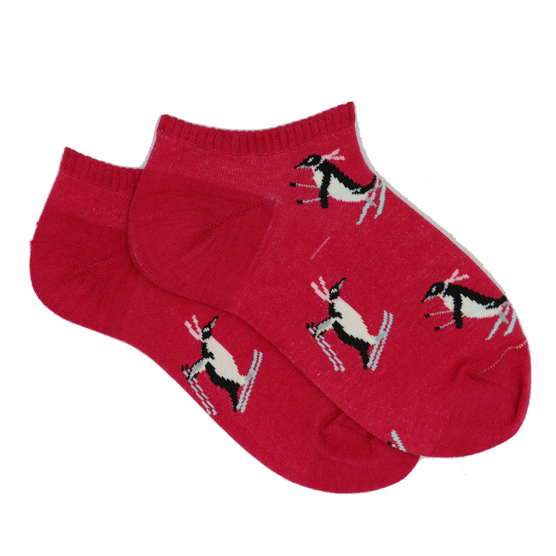 SKIING PENGUINS ANKLE SOCKS