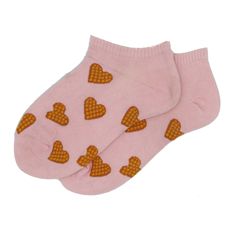 HEART PANCAKE ANKLE SOCKS
