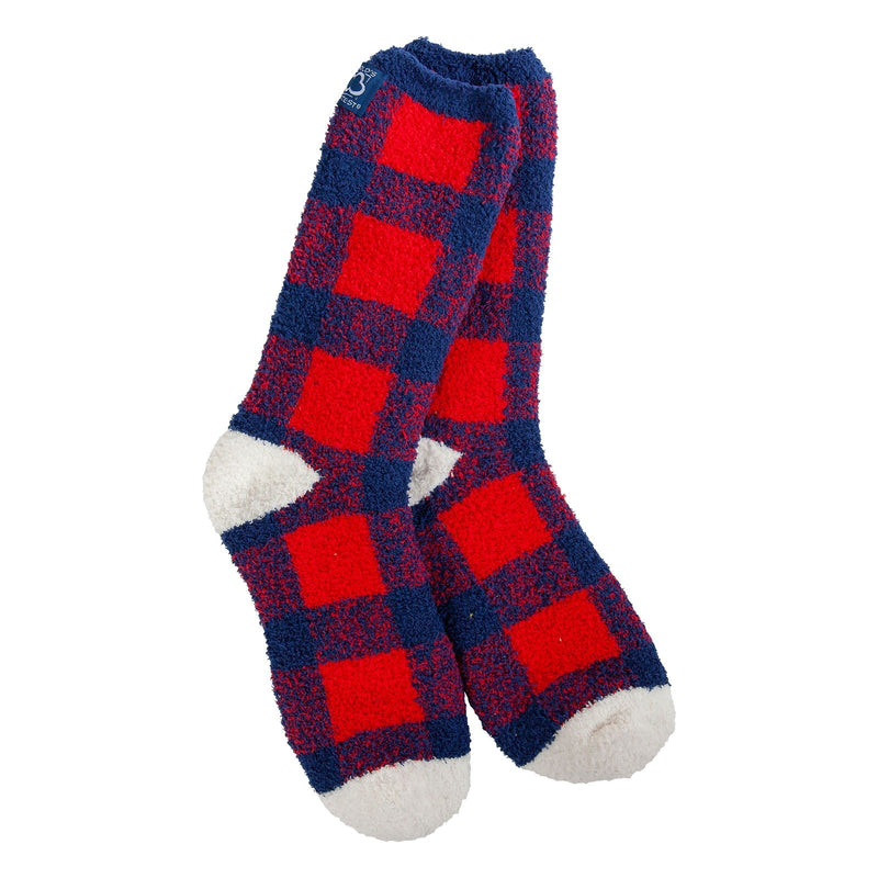 RED, BLUE AND WHITE FUZZY WARM SOCKS
