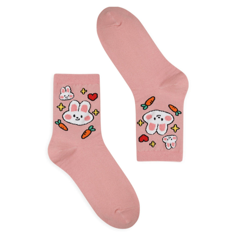 CUTE BUNNY WITH CARROTS ANKLE SOCKS