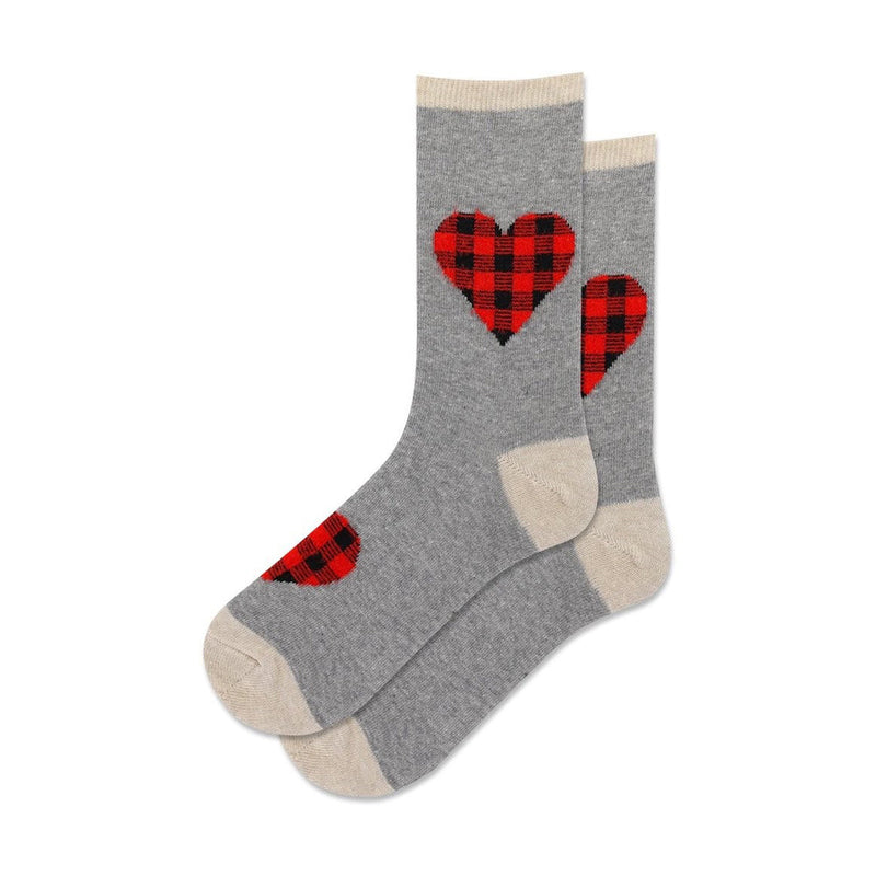 HEART FUZZY PLAID SOCKS