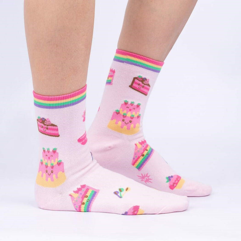 LIFE IS BATTER WITH CAKE CREW SOCKS