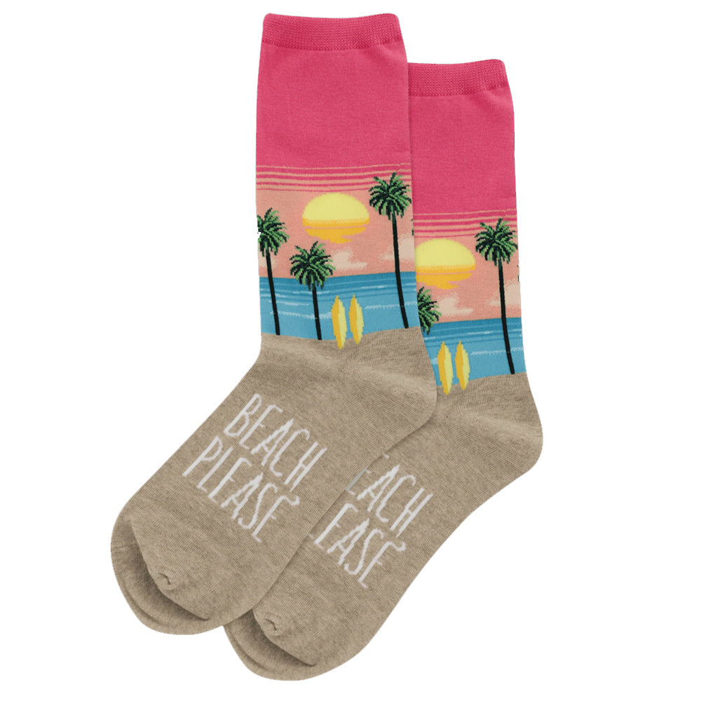 BEACH PLEASE SOCKS - PINK SOCKS – Funky Dunky Store