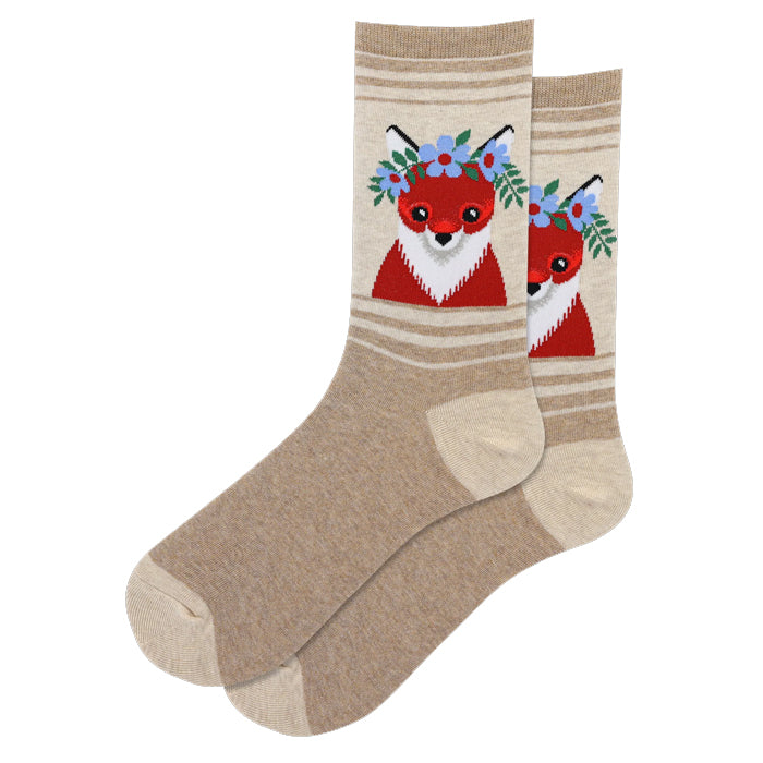 FLOWER CROWN FOX CREW SOCKS