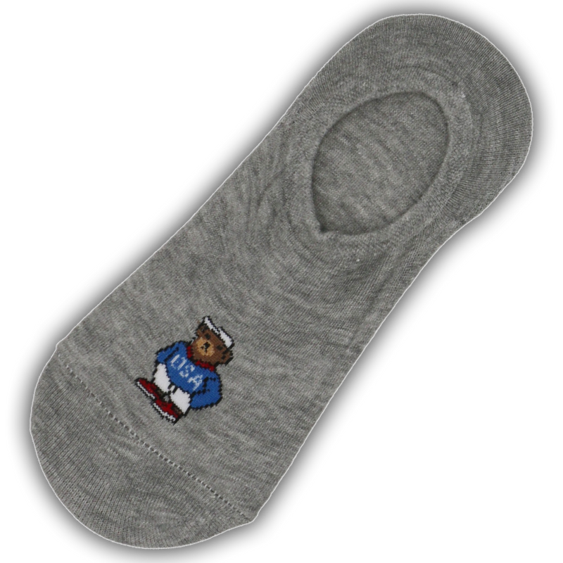 POLO BEAR LOGO NO SHOW SOCKS GREY