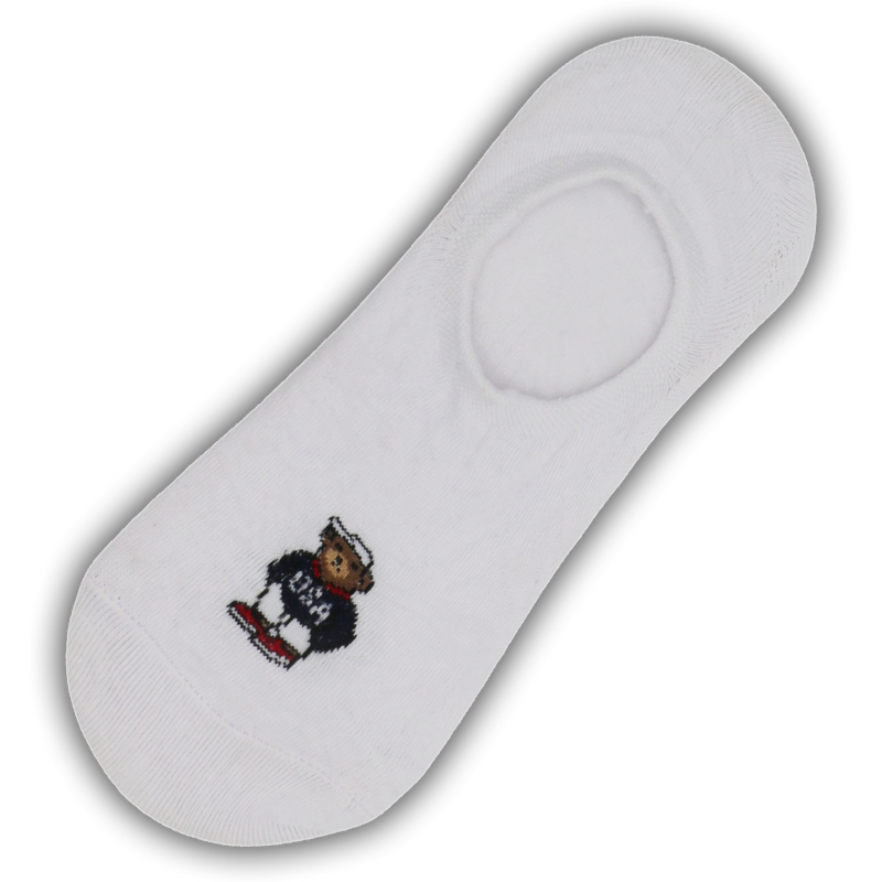 POLO BEAR LOGO NO SHOW SOCKS WHITE