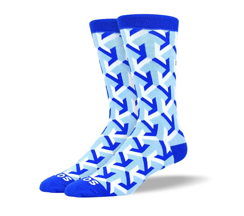 BLUE AND WHITE ARROW SOCKS