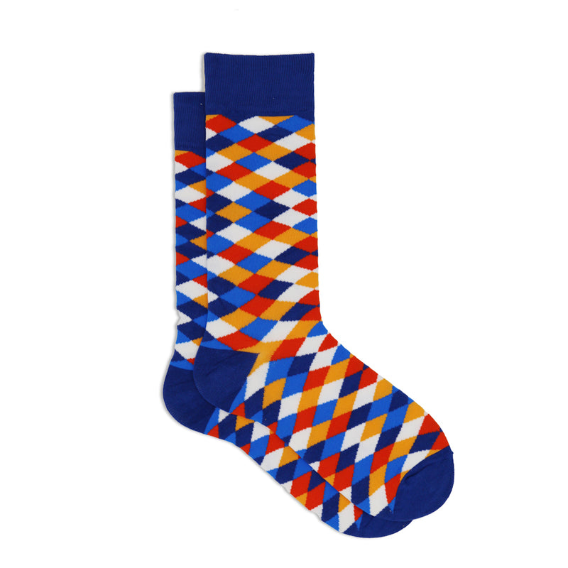 BLUE COLORFUL DIAMOND SOCKS