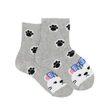 CAT WITH FOOTPRINTS ANKLE SOCKS