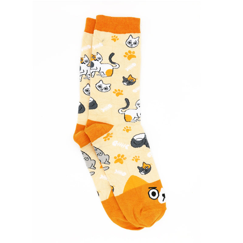 CAT WITH FOOTPRINTS SOKS