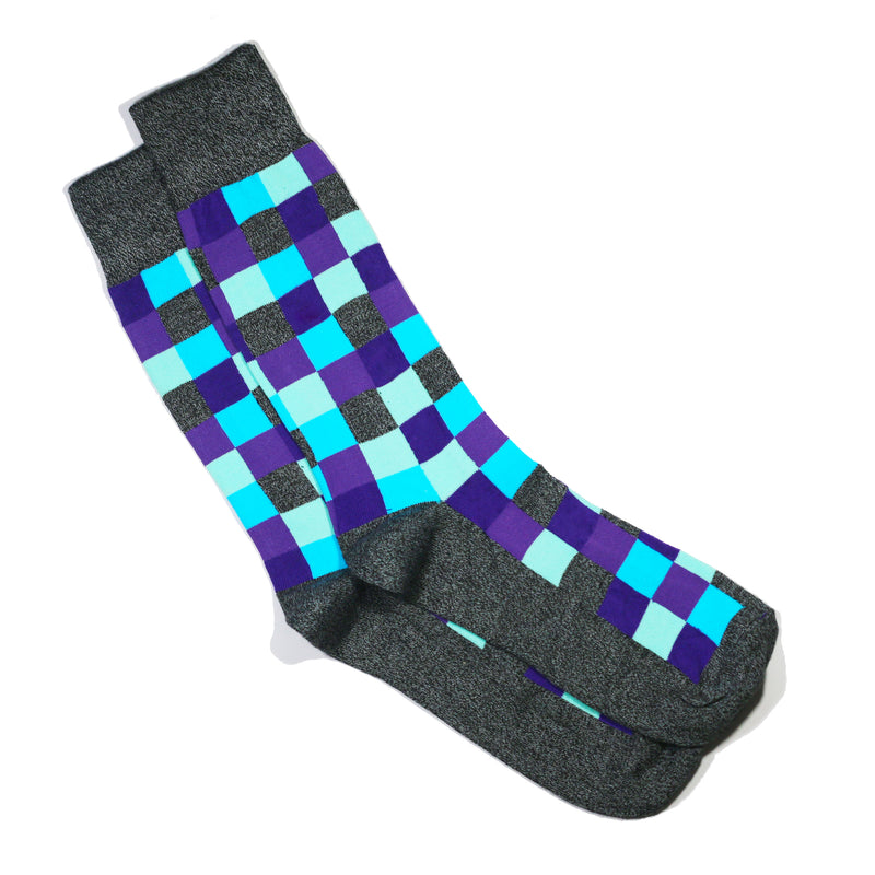 CHARCOAL CHECK SOCKS