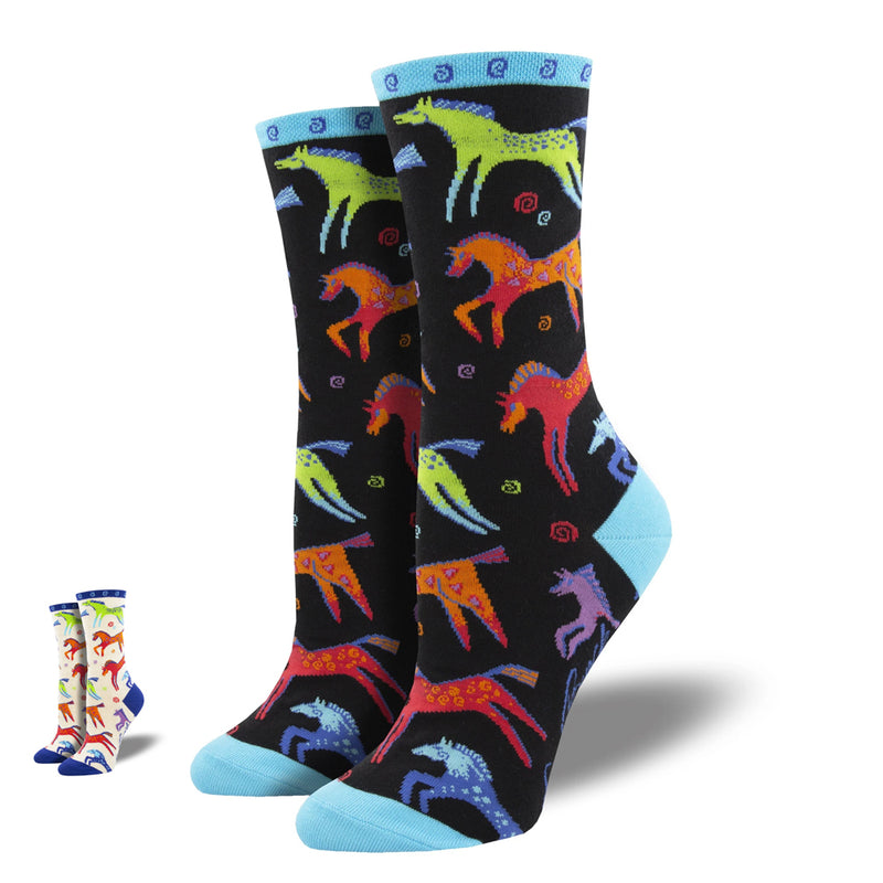 LAUREL BURCH "DANCING HORSES" SOCKS