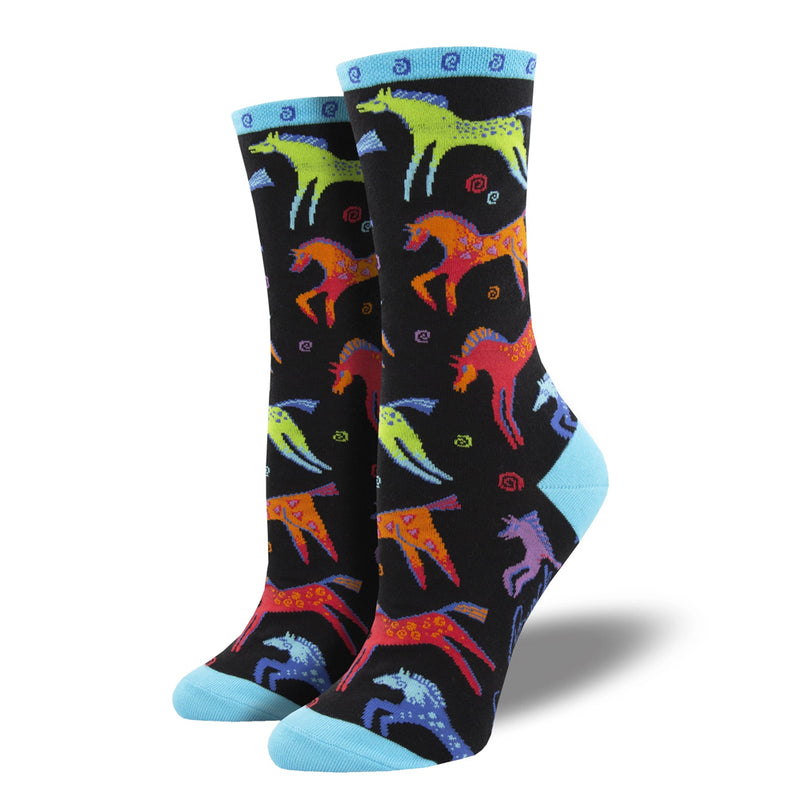 LAUREL BURCH "DANCING HORSES" SOCKS