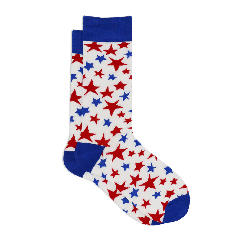 DRESS RED WHITE AND BLUE STARS SOCKS