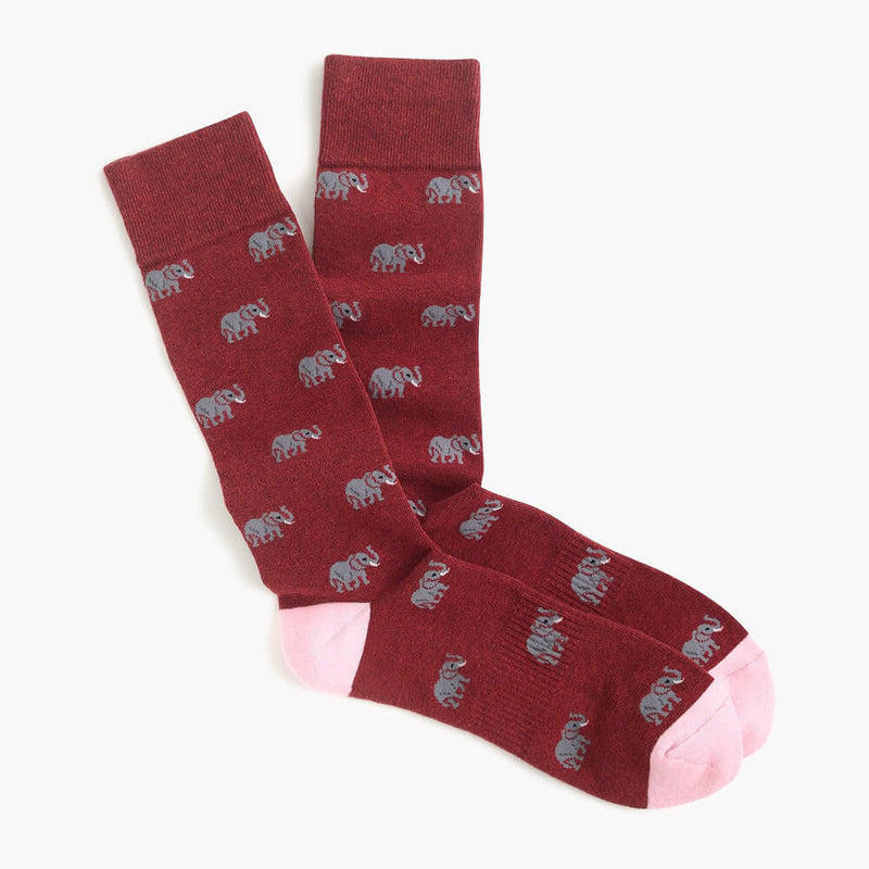 ELEPHANT PRINT SOCKS - RED