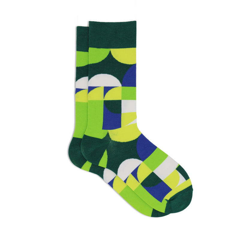 GREEN GEOMETRIC SOCKS