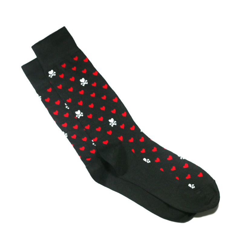 HEART AND CROSSBONE PRINT SOCKS