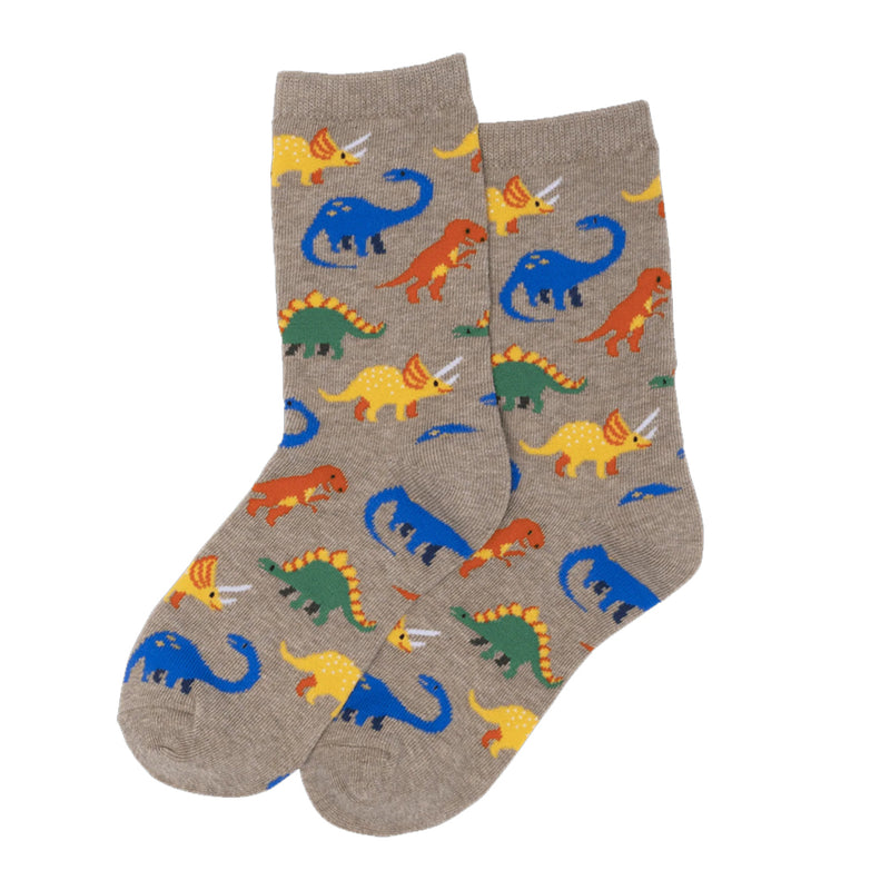 KID'S DINOSAUR CREW SOCKS 4-10 YEARS