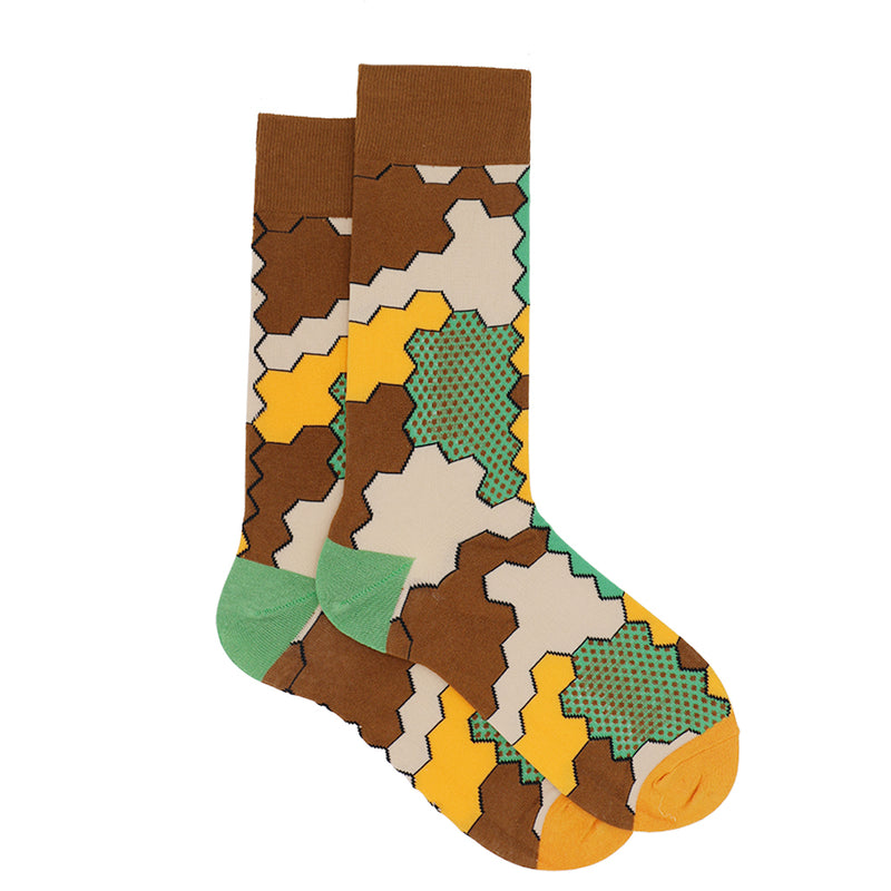 JIGSAW PUZZLE PATTERN SOCKS