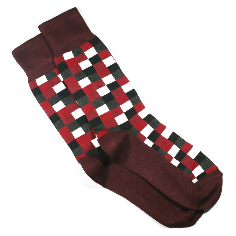MAROON CHECKED SOCKS