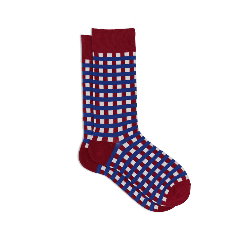 MAROON GINGHAM SOCKS