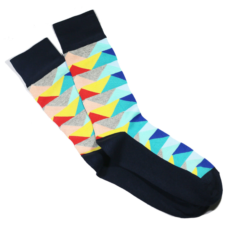 MULTICOLOR GEOMETRIC PATTERN SOCKS
