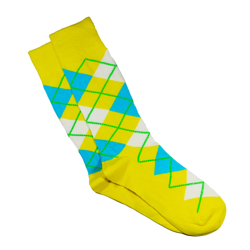 NEON CUSHIONED ARGYLE SOCKS