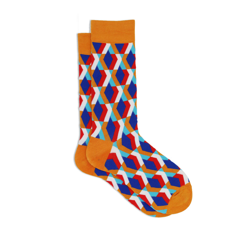 ORANGE 3D DIAMOND SOCKS