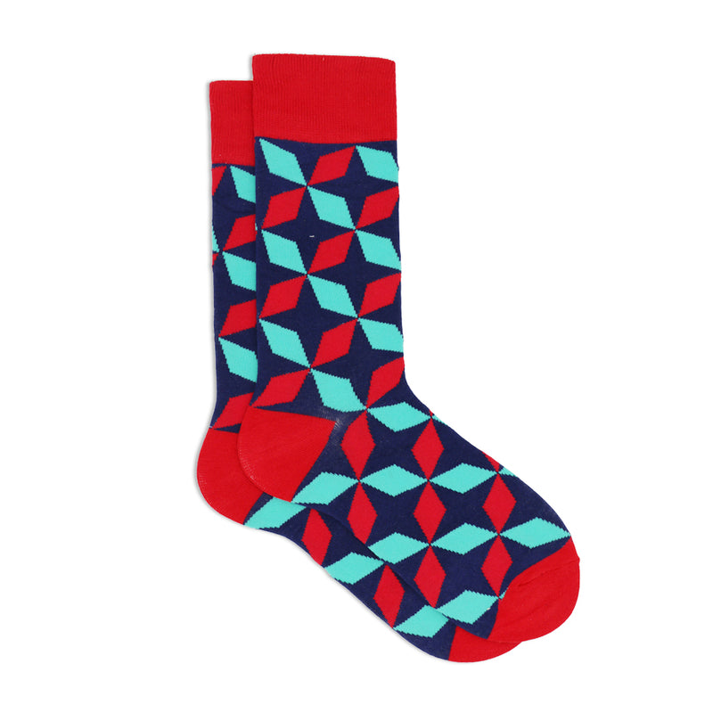 RED ASYMMETRIC SOCKS