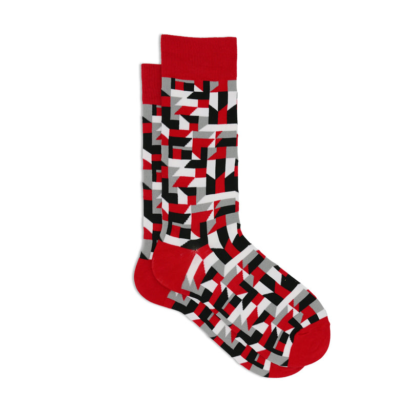 RED FUN ART SOCKS