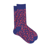 RED INTRICATE WEB SOCKS