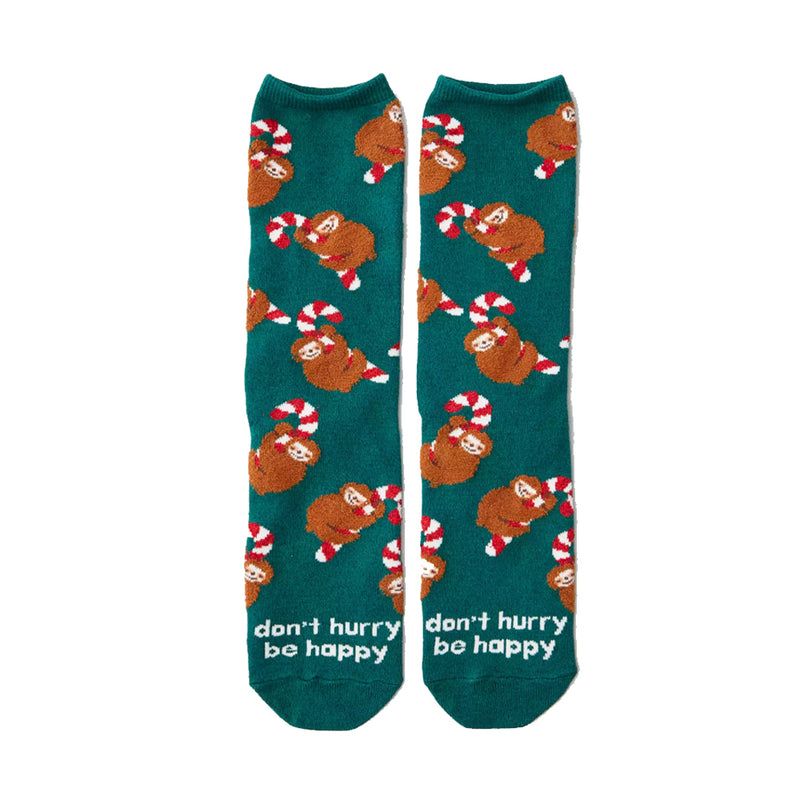 SLOTH CANDY CANE SOCKS