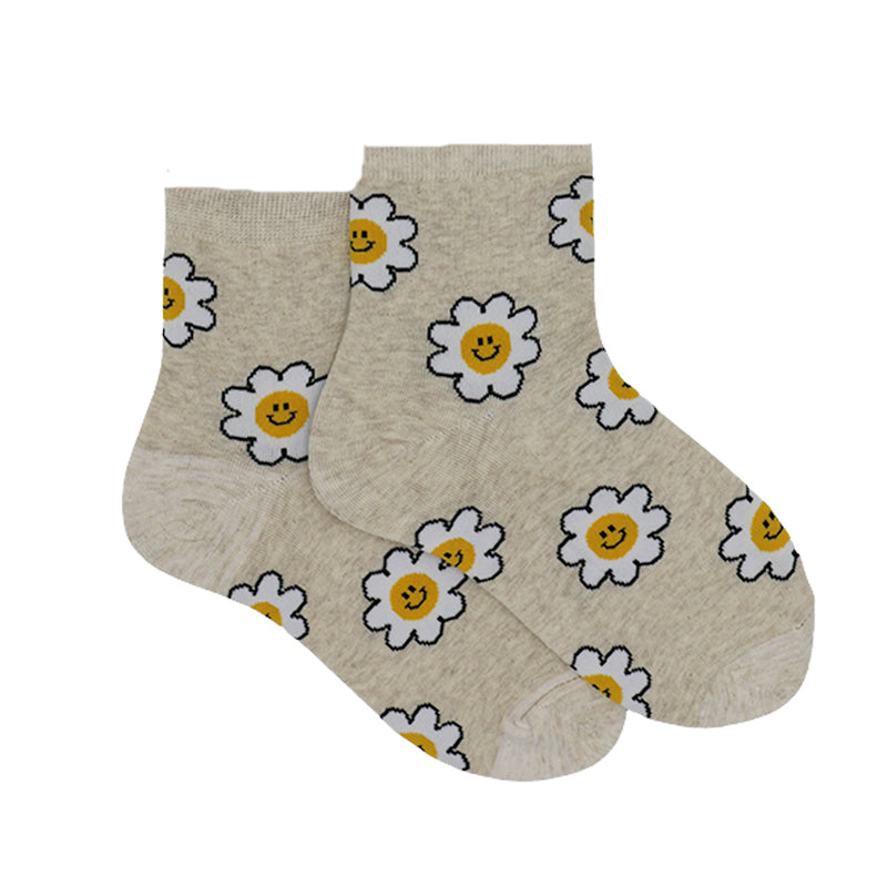 SMILEY SUNFLOWER ANKLE SOCKS